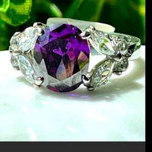 Amethyst and Diamond ring